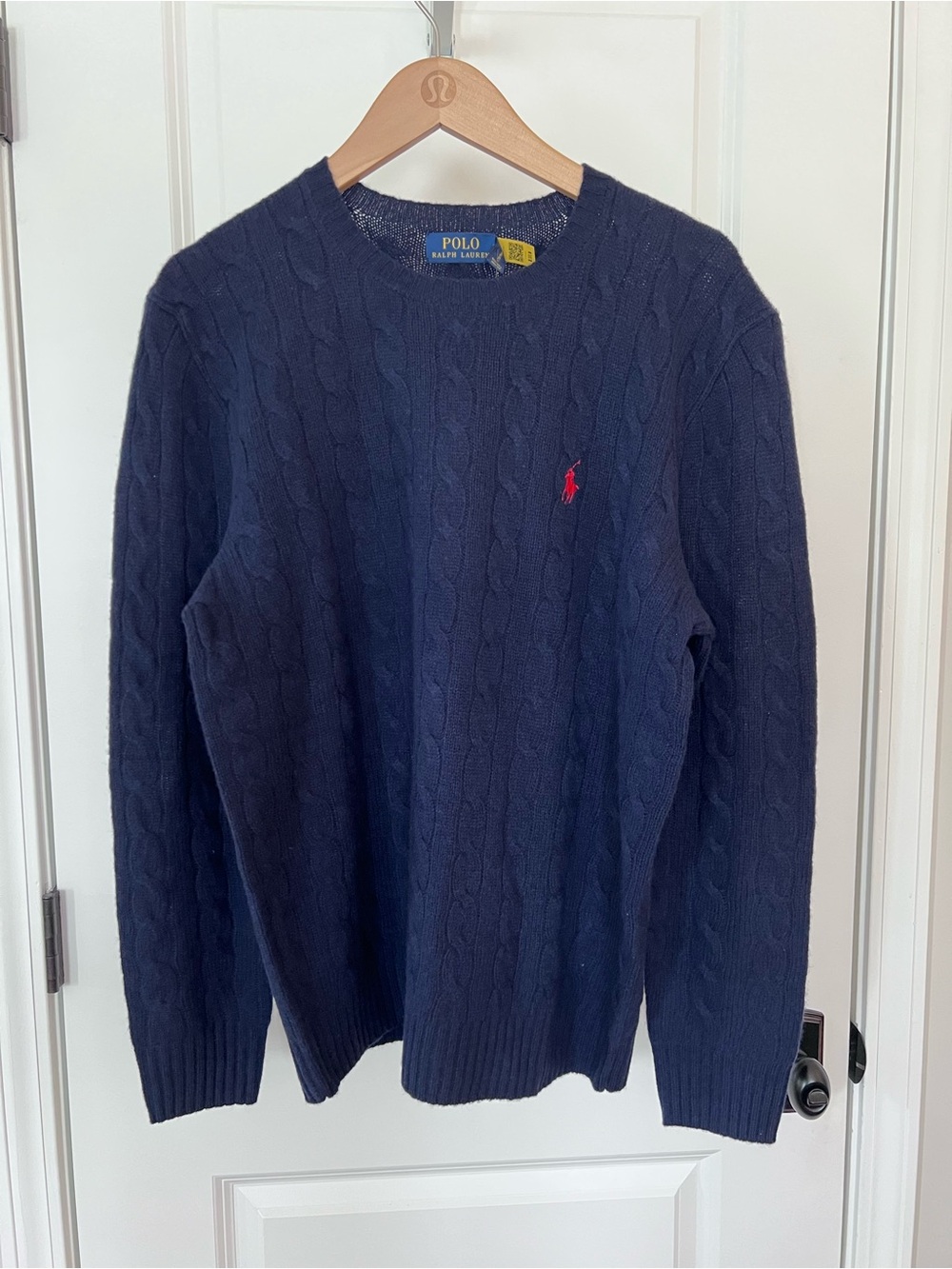 NWT Polo Ralph Lauren Wool and Cashmere Cable Knit Sweater Size Medium